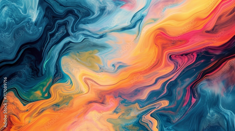 A wavy abstract background resembling a fusion of watercolor strokes, with a palette inspired by nature's beauty