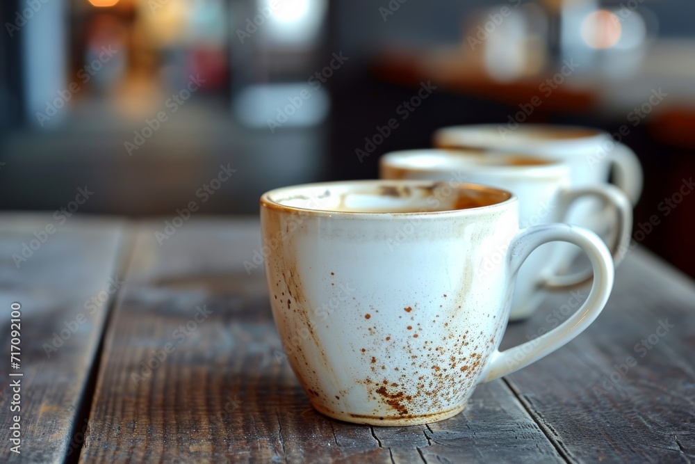 lots of empty dirty white coffee cups ,we are hiring lots of empty dirty white coffee cups ,we are hiring