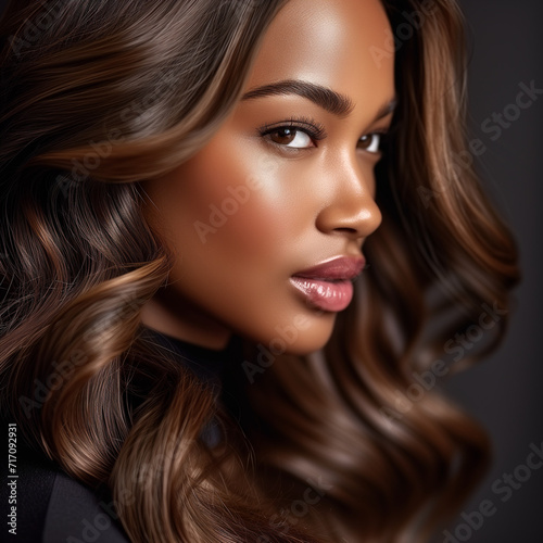 woman portrait with beautiful glowing hair