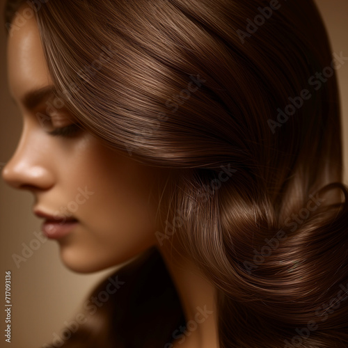 woman portrait with beautiful glowing hair