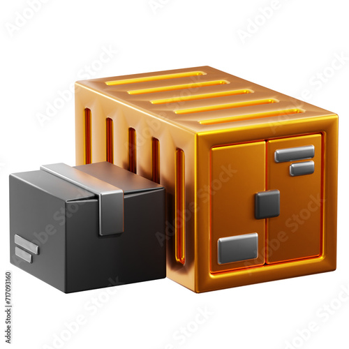 PNG 3D Container icon isolated on a white background