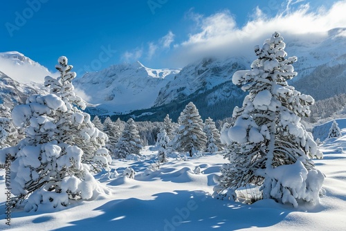 photo beautiful snow covered mountains landscape Ai Generated