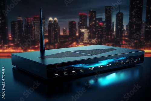 High-speed router for secure home networks and fast online communication solutions © sorin