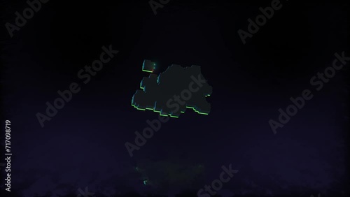 Europe map and flag animation 3d 