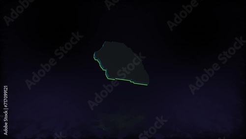Senegal map and flag animation 3d 