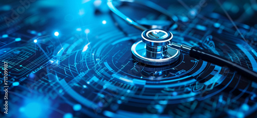 Stethoscope technology medicine background.