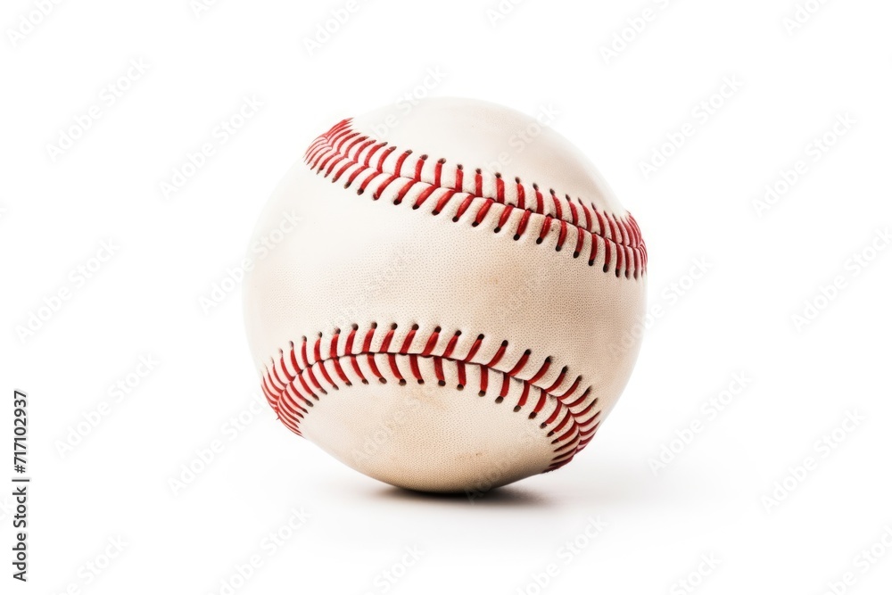Baseball on White Background with Clipping Path. Color Image of Isolated Baseball 