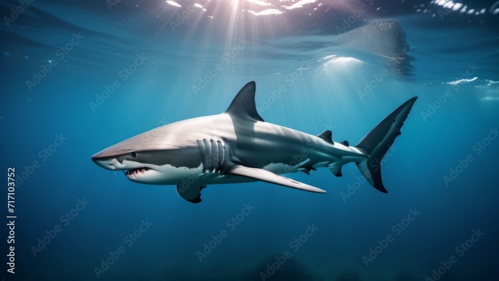Fototapeta premium shark in the sea ai generated
