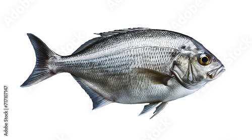 Raw fresh fish sea bream on transparent or white background,  png photo