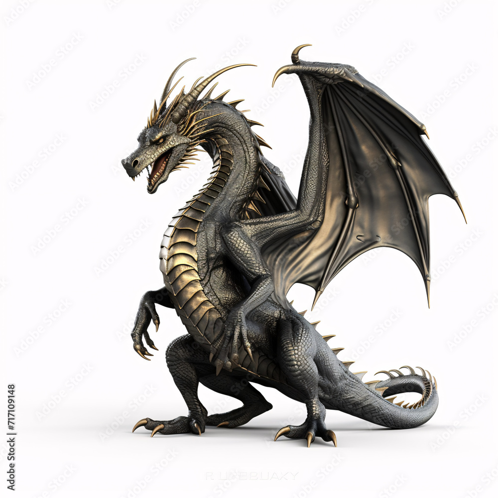 dragon isolated on a white background dragon isolated on a white background