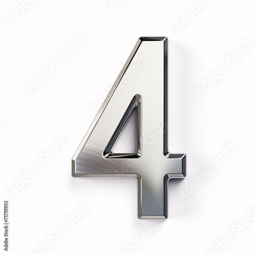 number 4 isolated on a white background