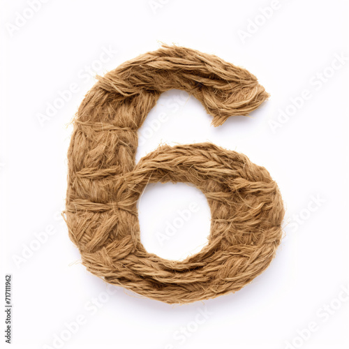 number 6 isolated on a white background