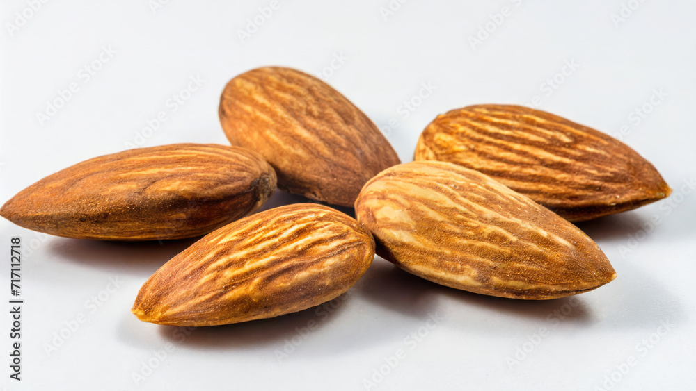 Almonds on white background isolated Almonds on white background isolated