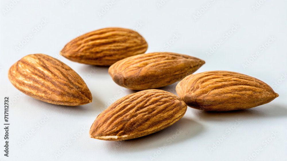Almonds on white background isolated Almonds on white background isolated