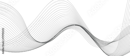 curved wavy lines tech futuristic motion background. Abstract wave element for design. Wave with lines created using blend tool. Curved wavy line png