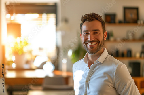 smiling Real estate agent at work