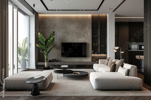 Living room with modern furniture