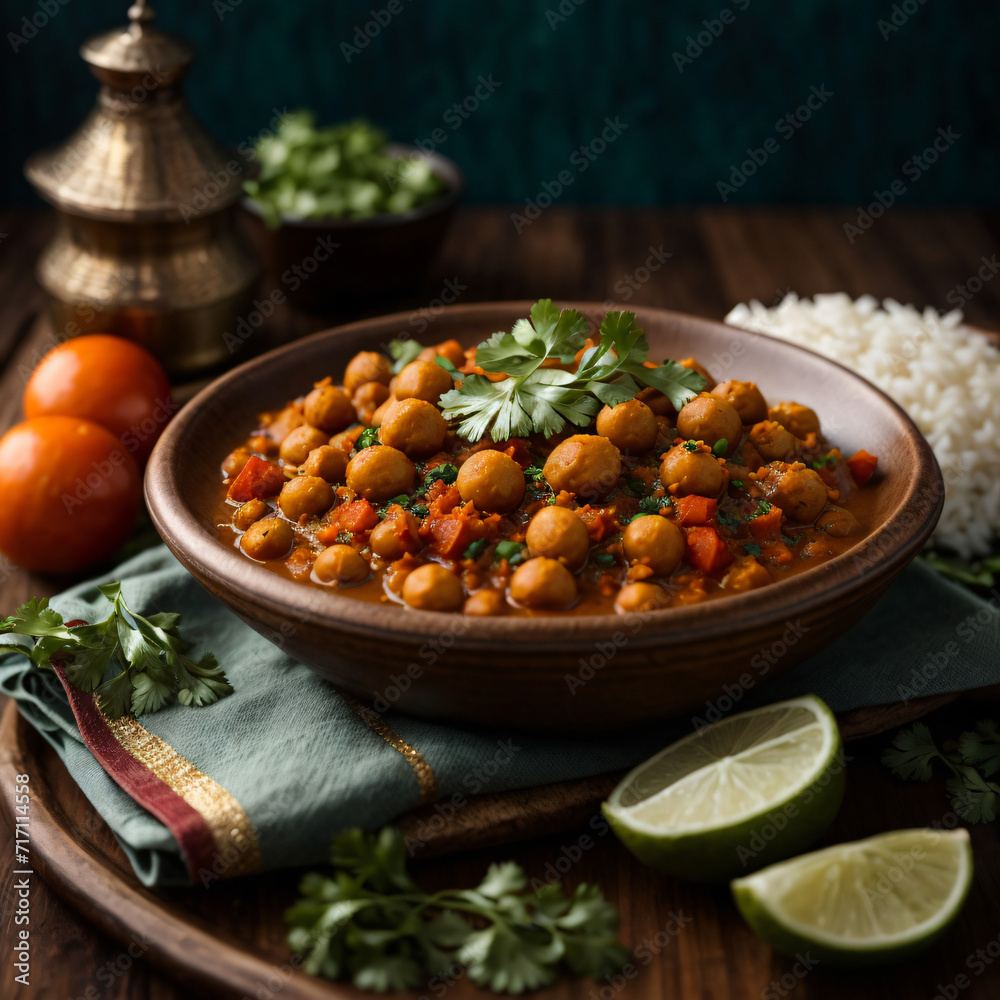 Chana Masala with Cilantro Rice - Spiced Chickpea Delight Chana Masala with Cilantro Rice - Spiced Chickpea Delight