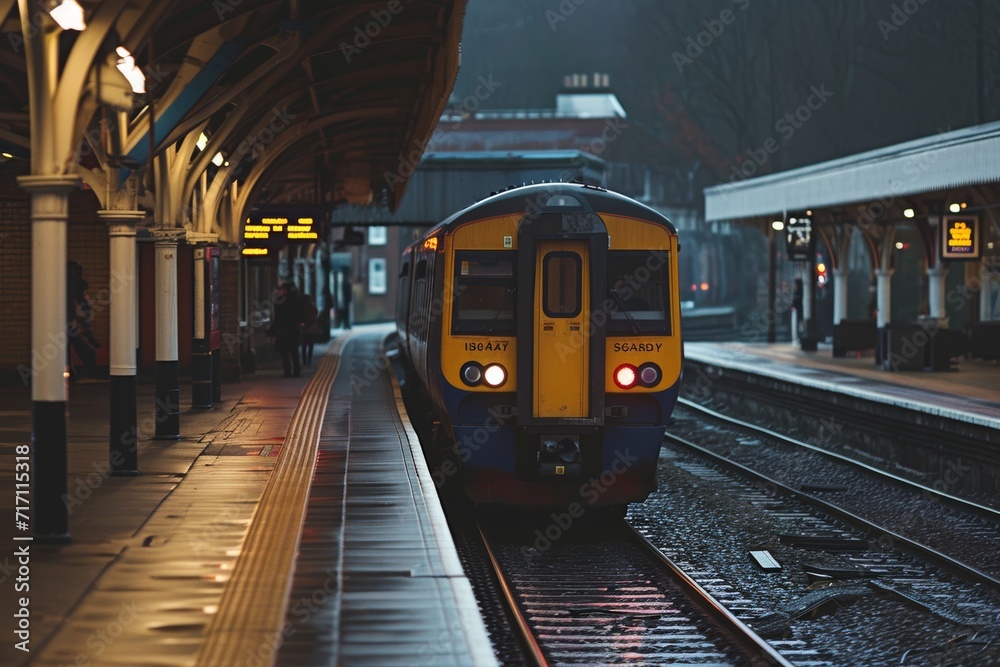 Naklejka premium railway station,train travelling concept