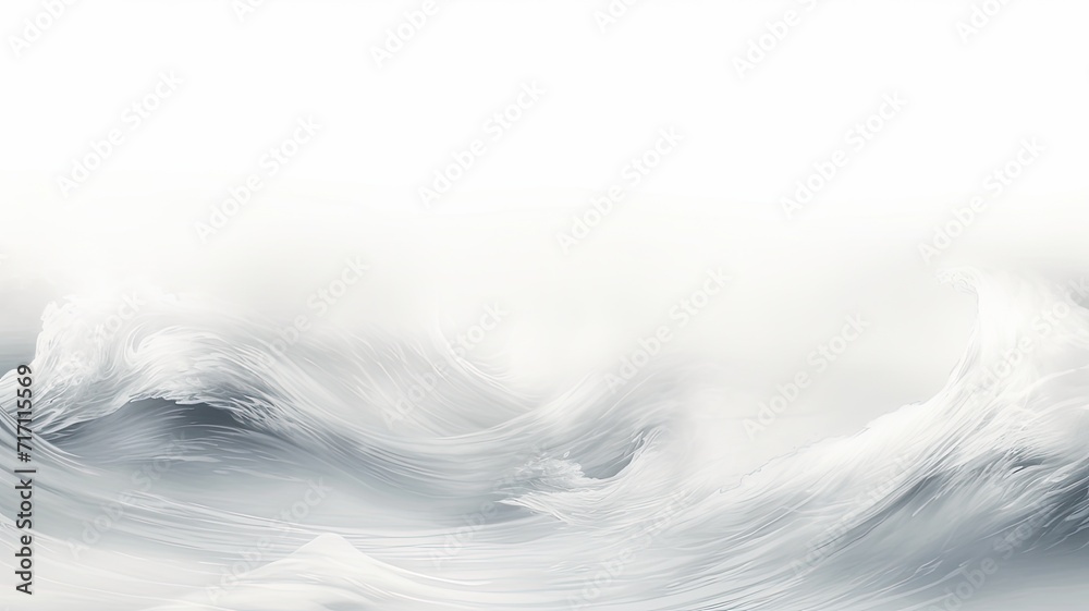 Obraz premium Zen with turbulent water, applying a Chinese white art effect for a bold and impactful ink painting, against a clean white background to enhance visual contrast.