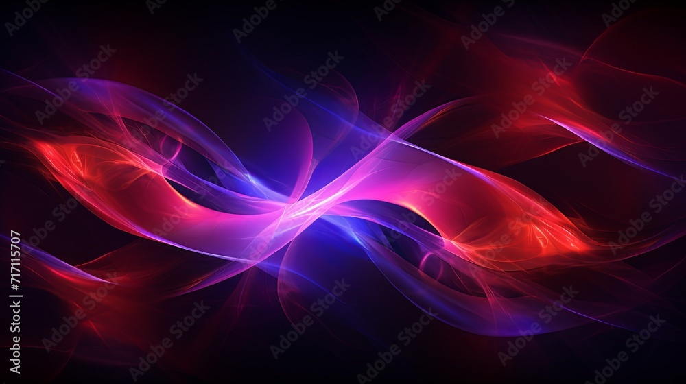 Glowing ruby and violet ribbons intertwining fantastic
