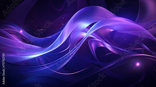 Glowing silver and violet ribbons dancing brilliantly
