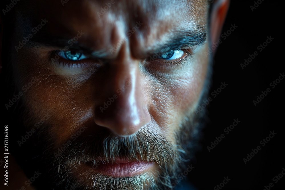 Intense Man with Piercing Blue Eyes Intense Man with Piercing Blue Eyes