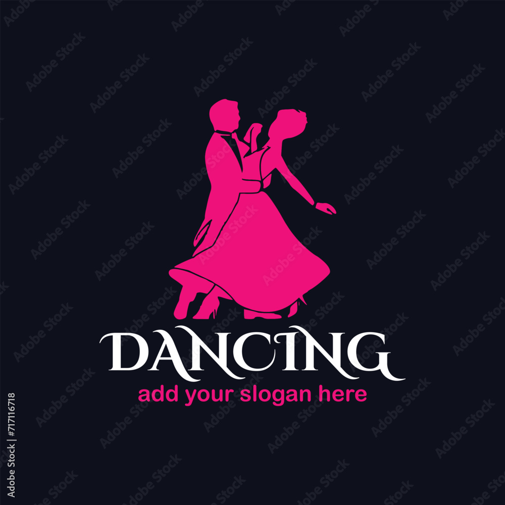 dancing couple logo design logo vector