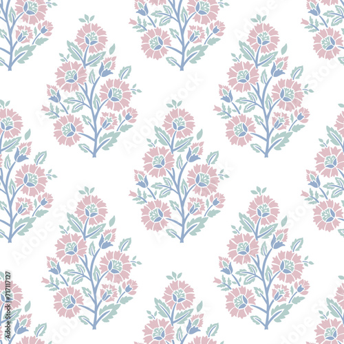 floral block print flower pattern print repeat vector file
