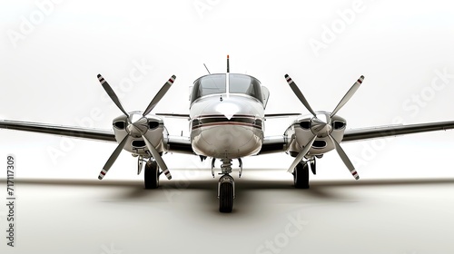 Small propeller plane on a white background