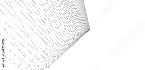 architecture building linear vector 3d illustration 