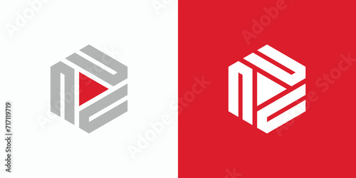 Letter A D C initials vector logo design with play button.