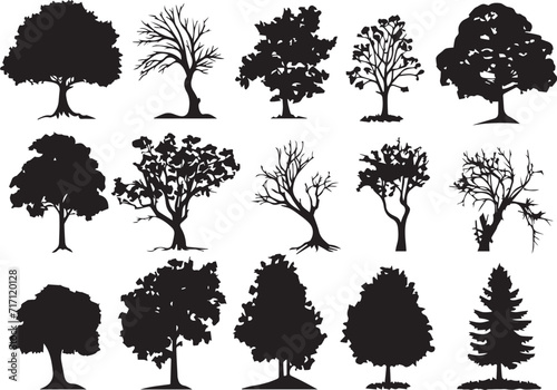 Set Trees. Hand drawn vector illustration © Михаил Н
