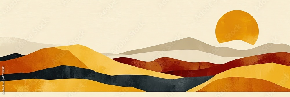 Obraz premium A yellow and white poster with vibrant brushstrokes of golden hues dance across the canvas, evoking the joyful and carefree spirit of a child's abstract painting.