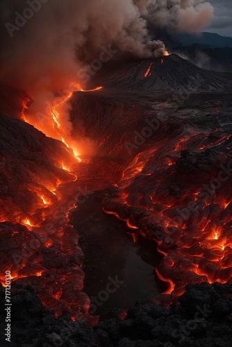 A molten lava background