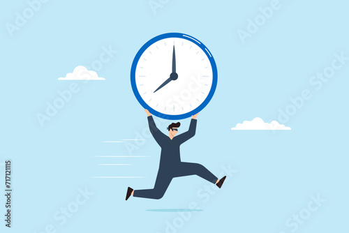 Burglar stealing time clock and run away