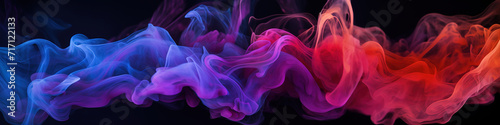 Abstract multicolored smoke on a dark background, Design element, Ai Generated