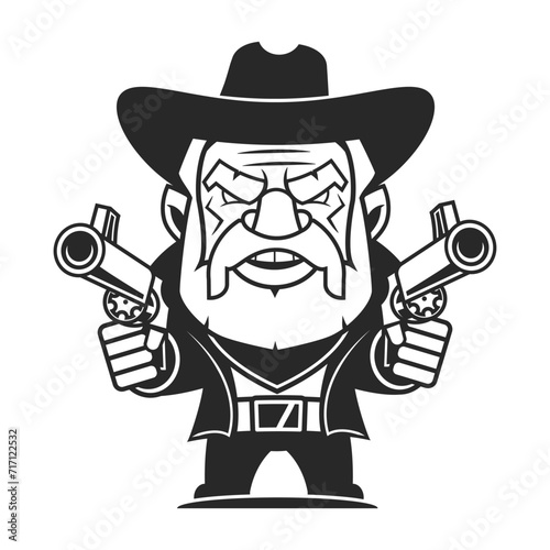 Wallpaper Mural Cowboy bust or head on hat in engraving style. Hand drawn ink sketch. illustration. Torontodigital.ca