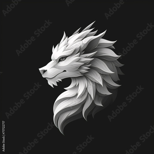 vibrant colorful trendy three-dimensional minimalistic dragon head logo sign with gradient for conspicuous isometric logotype design