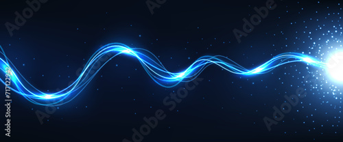 Powerful Charge Causing A Lot of Sparks, Lightning Background, Vector Illustration