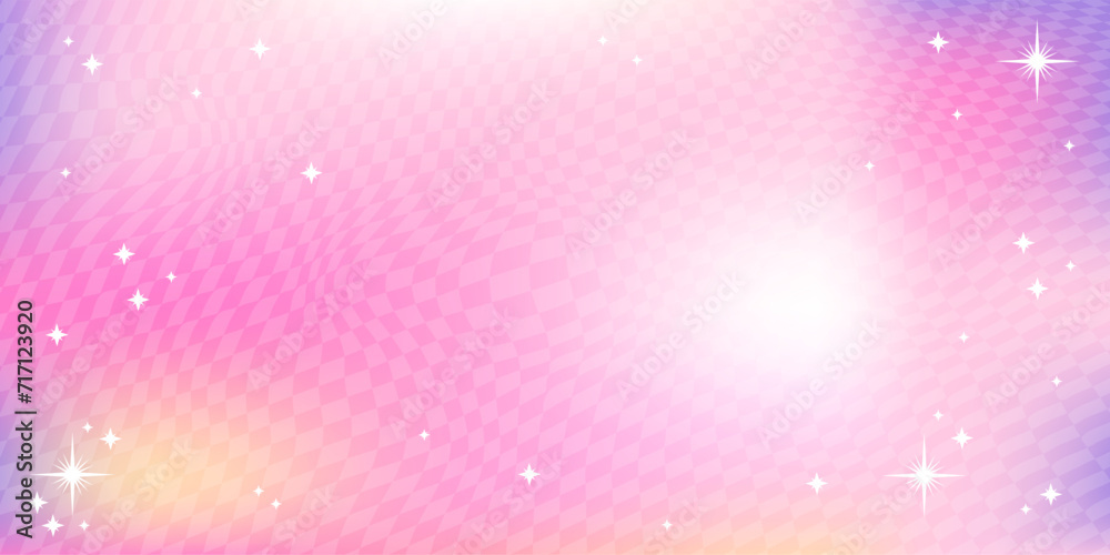 y2k pink neon kawaii background. Soft pastel girly graphic illustration with stars. Can be used as wallpaper.