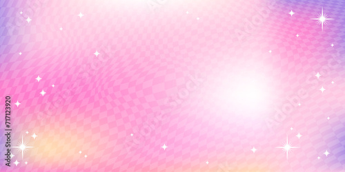 y2k pink neon kawaii background. Soft pastel girly graphic illustration with stars. Can be used as wallpaper.