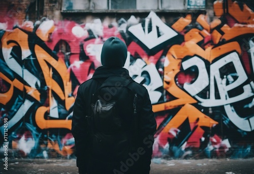 Person with graffiti
