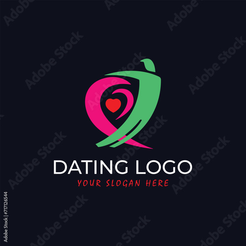 online dating website logo design vector format