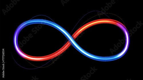 Infinity Colorful Neon Light Background, Vector Illustration