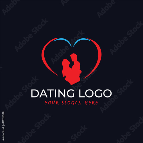 online dating website logo design vector format