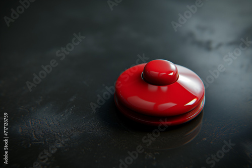 a red button sitting on a black surface