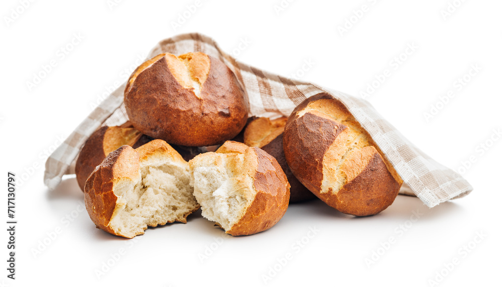 Homemade baked buns isolated on white background. Homemade baked buns isolated on white background.
