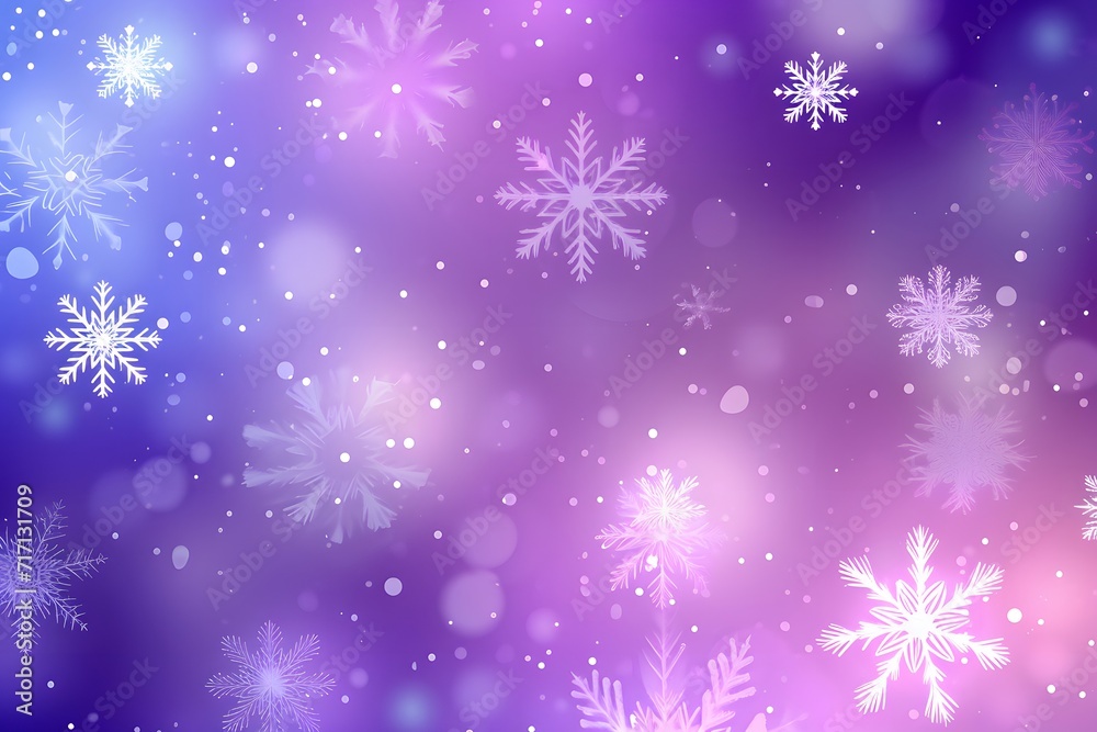 Purple and Blue Background With Snow Flakes Purple and Blue Background With Snow Flakes