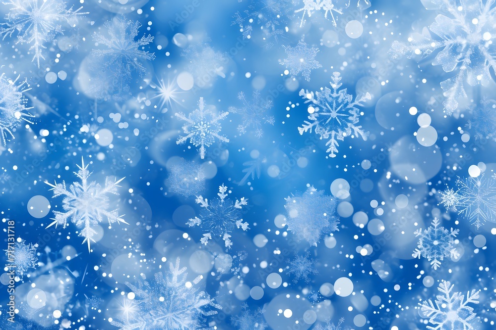 Blue Background With White Snowflakes Blue Background With White Snowflakes